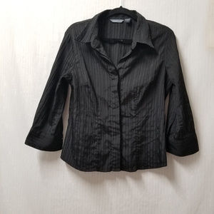 Hillard & Hanson Women's Black Button Down Shirt